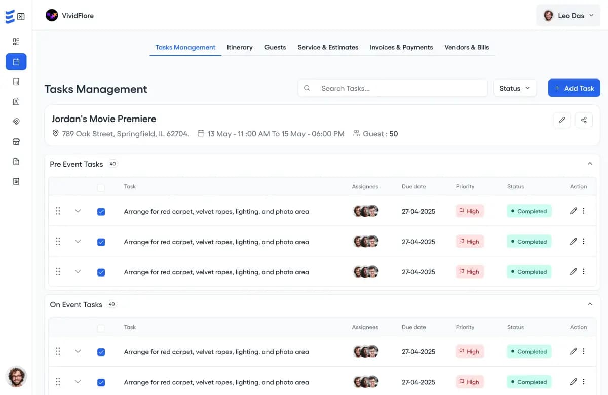 Interactive timeline showing project milestones, dependencies, and team assignments